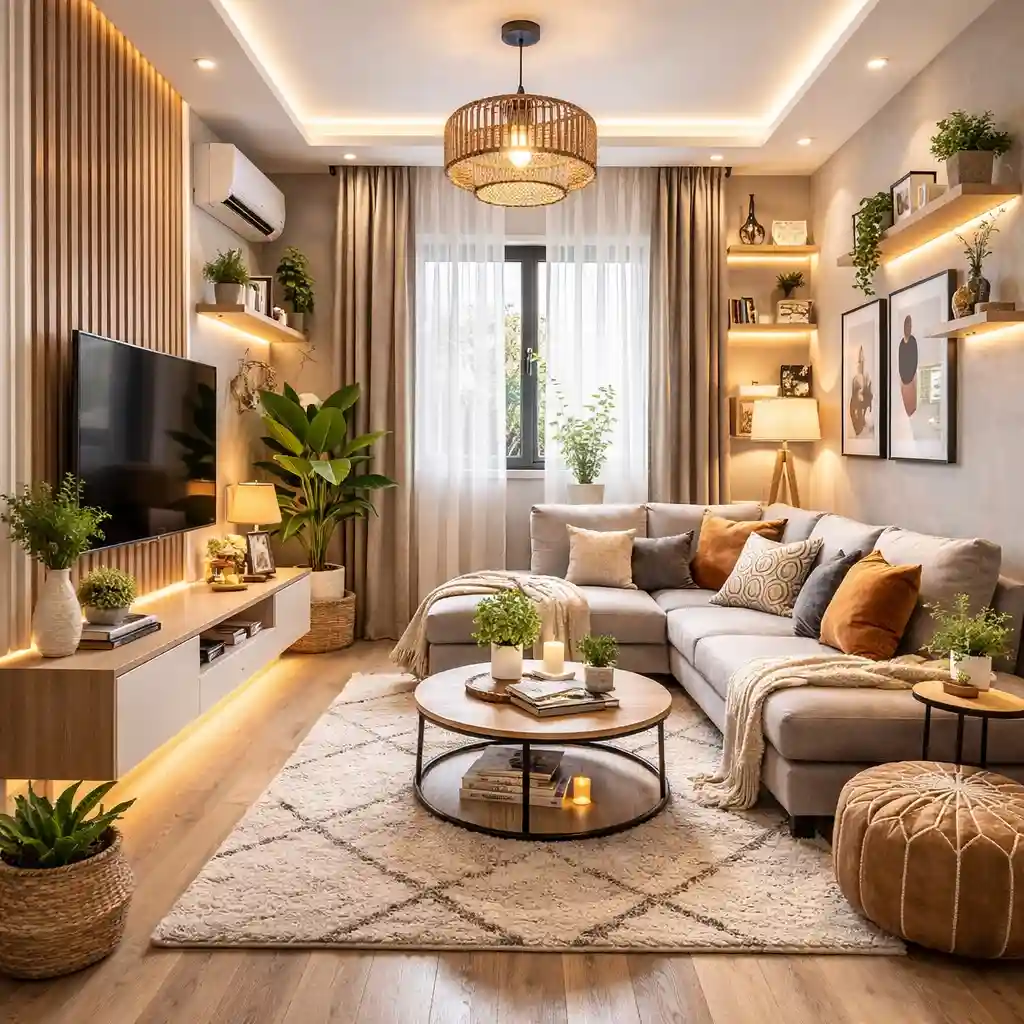 تصميم غرف معيشة صغيرة